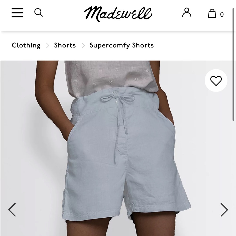 Madewell Reistor Hemp Sunkissed Saltwater Shorts blue linen drawstring shorts